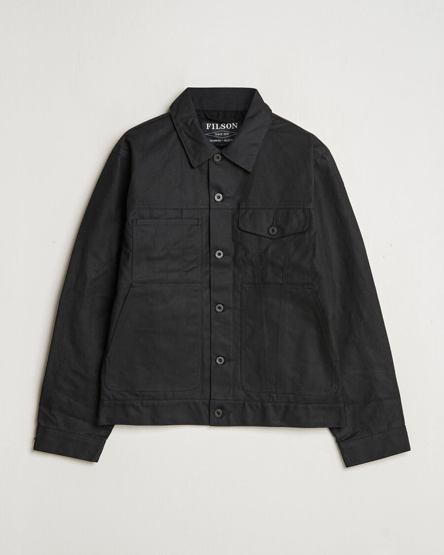 Filson Short Lined Tin Cloth Cruiser Black men L Sort