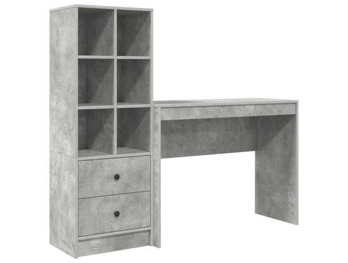Table de jeu - Bureau Gris béton - Table De Travail Moderne - 145 5 x 40 x 127 cm 2 pc_EU12268