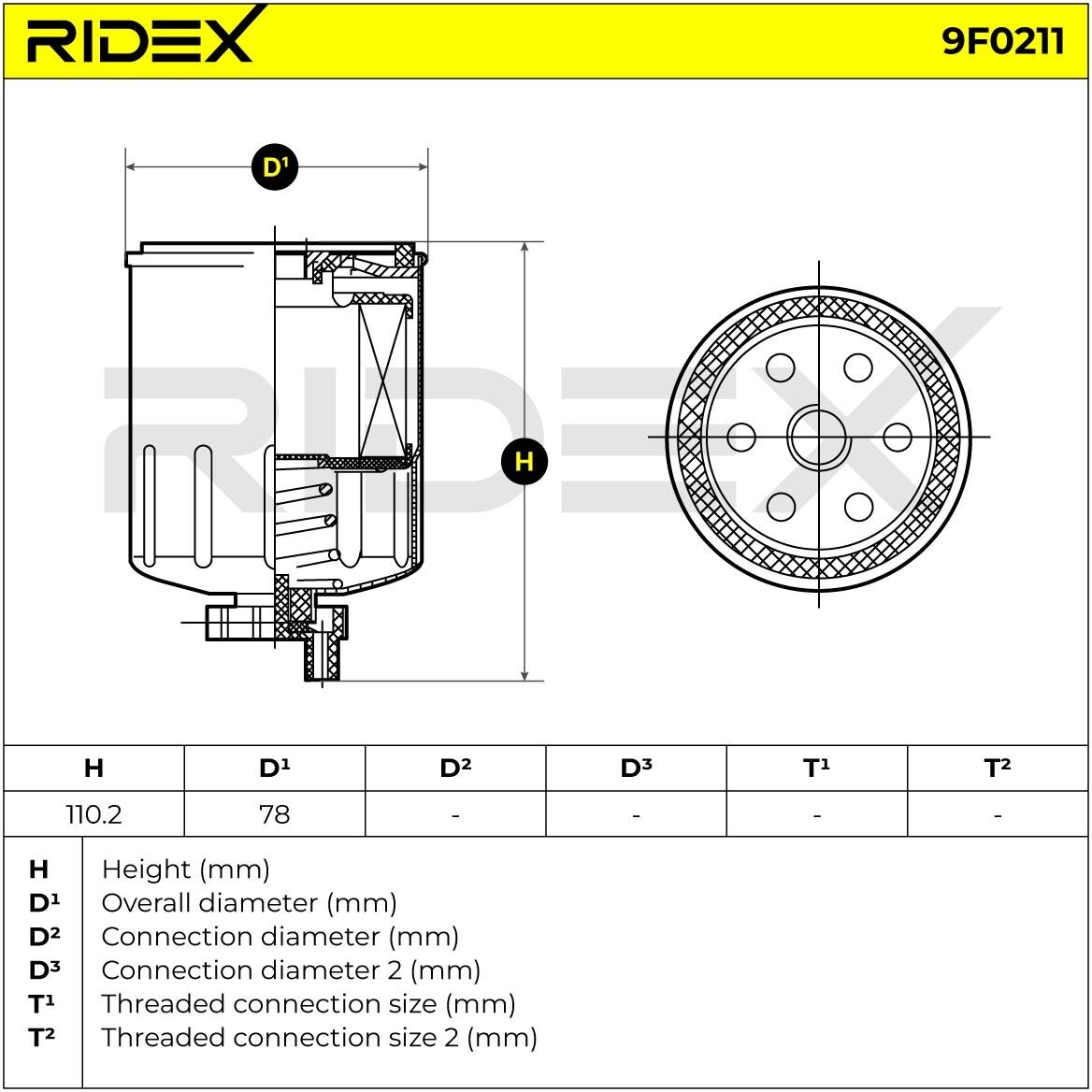 RIDEX 9F0211 Fuel filter