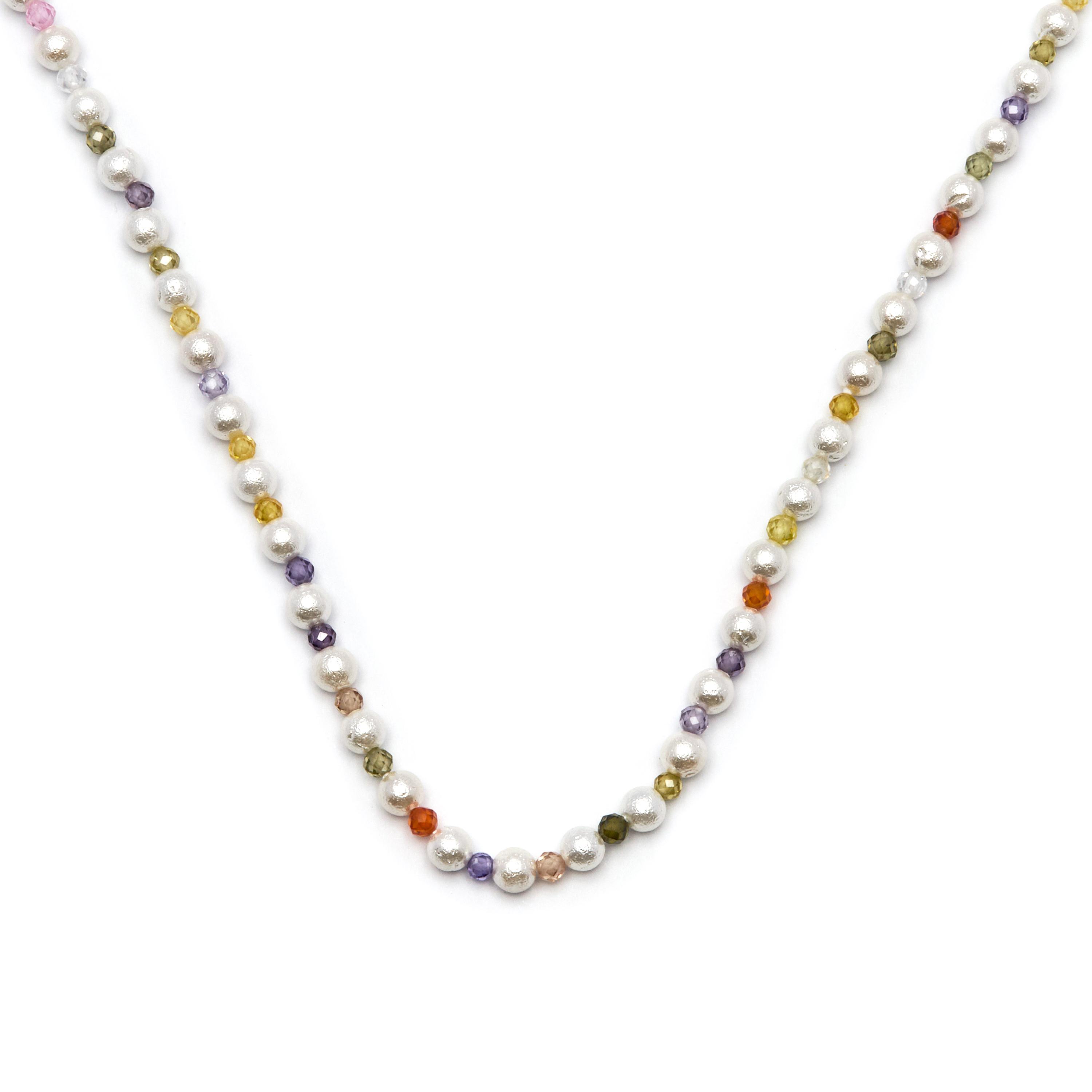 Luxenter Veelkleurige Kristallen Ketting in 18K Geel Goud - Amio