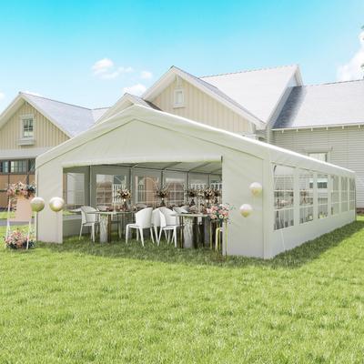 Outsunny White Water-resistant Fabric Heavy-duty Event Tent/Awning