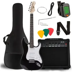 No Name V-TONE EGA 39 BK gitara elektryczna 4/4 stratocast (E-Gitarre), Gitarre, Schwarz