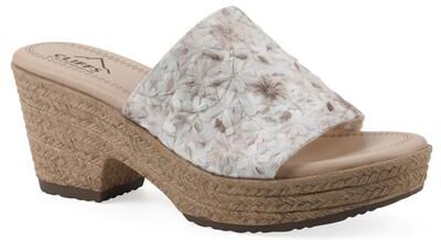 Women's Biancia Wedge Sandal by Cliffs in White Floral Fabric (Size 11 M)