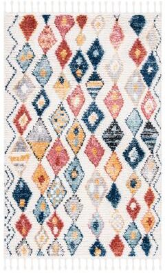 SAFAVIEH Morocco Bohemian & Eclectic Tribal Cream/Multi Polyester Rug