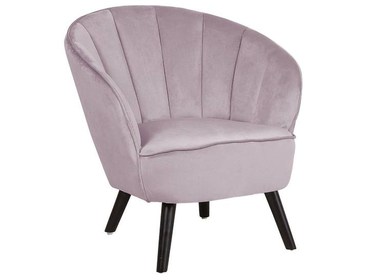 Beliani Sessel Samtstoff Rosa Dala, Pink, Holz, 74x76x77 cm, Wohnzimmer, Sessel, Polstersessel