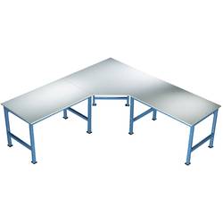Manuflex AU0035.5007 Fünfeck-Verkettungselement UNIVERSAL mit Multiplex-Platte, für Tischtiefe = 600 mm Brillantblau (RAL 5007)