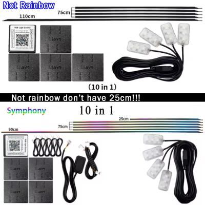 Of Wheels Deals RGB LED Car Ambient Lights, Interior Rainbow Atmosphere Kit, Acrylic Strips Symphony Streamer 10 In 1 symphony