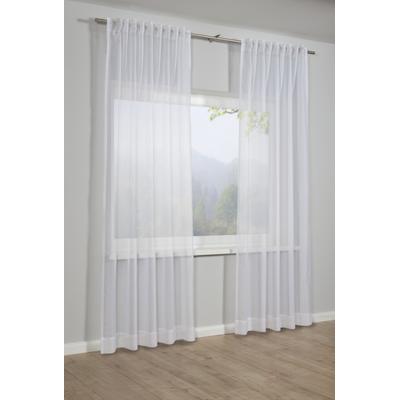 Gardine SEHLBACH "Schal Voile mit Beschwerungstasche" Gr. 1, weiß, B:140cm H:245cm, Polyester, Gardinen, Gardine, mit Gardinenband und verdeckten Schlaufen