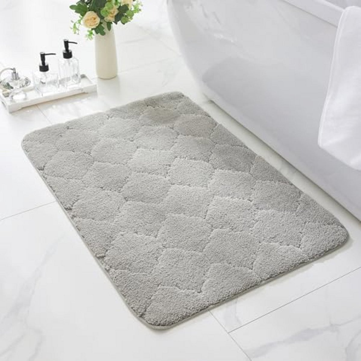 Antislip Badmat voor Badkamer - Grijs - 24 x 17 cm