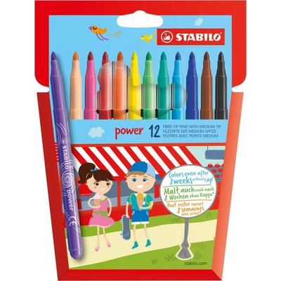 STABILO Filzstift - power - 12er Pack - mit 12 verschiedenen Farben
