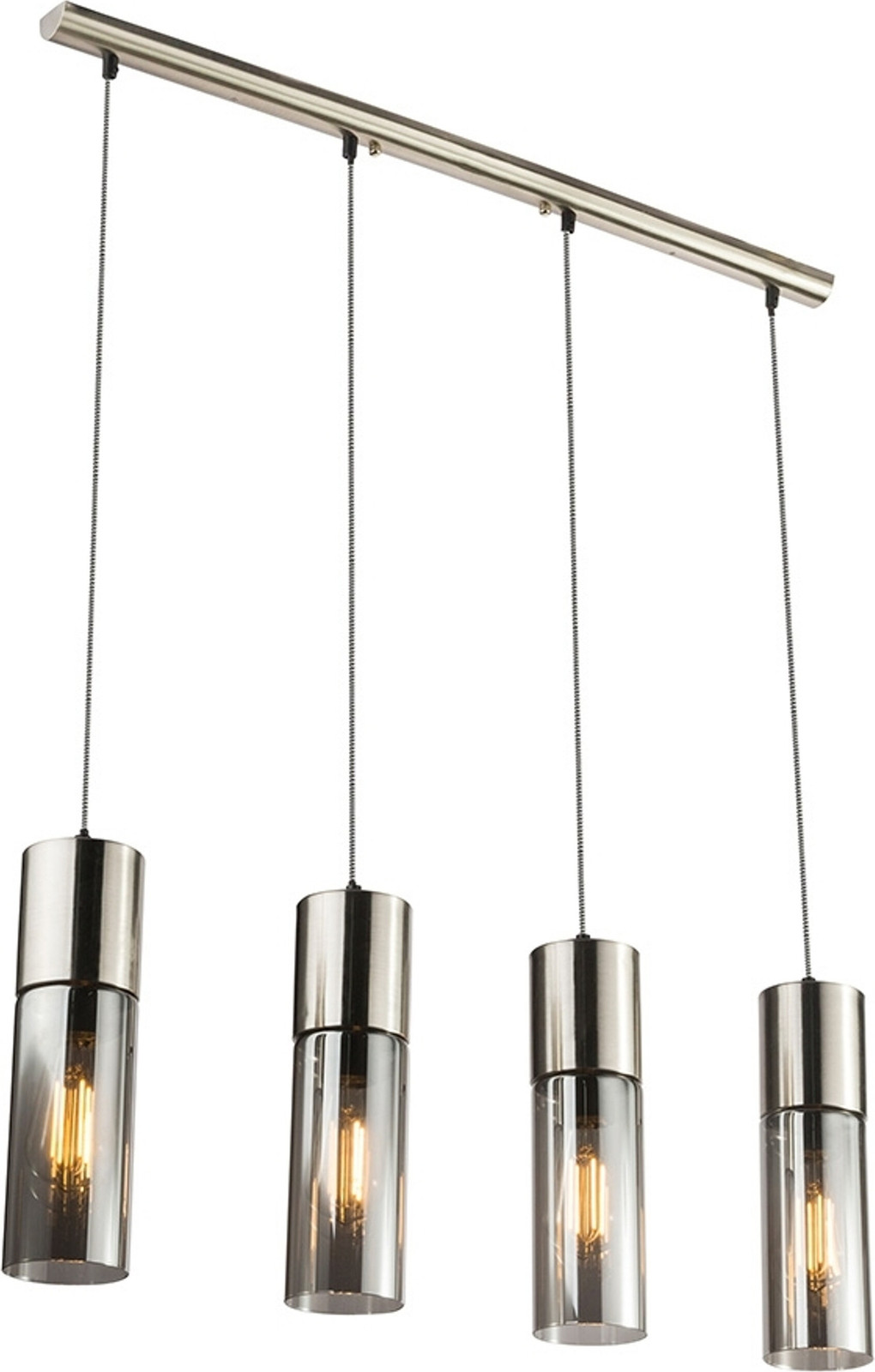 Globo Lighting Annika 4-lichts hanglamp design zilver met transparant glas