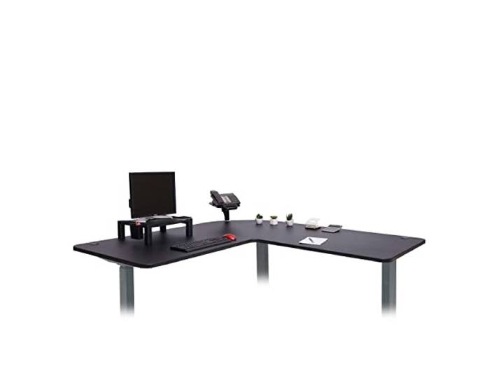 Mendler Tischplatte HWC-D40 für Eck-Schreibtisch, 90° - schwarz