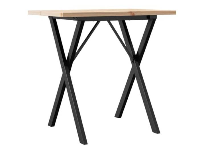 HBBMGYD Esstisch, 80 x 50 x 75,5 cm, Kiefernholz, massiv, Stahl X-Rahmen, stabile Struktur, massives Kiefernholz, Stahl, robuste Oberfläche, Mahlzeiten für Familie und Freunde, Esszimmer