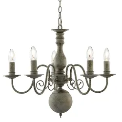 Decken Hänge Lampe Pendel Leuchte Baustahl Kerzenhalter Dimmbar Grau Beleuchtung
