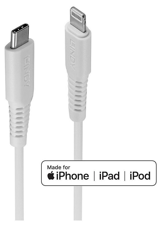 Lindy 3m USB C naar Lightning kabel, wit