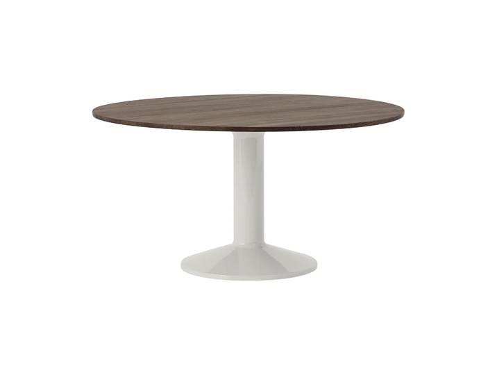 Muuto Midst pilaar­tafel Donker geolied eiken-grijs, Ø140 cm