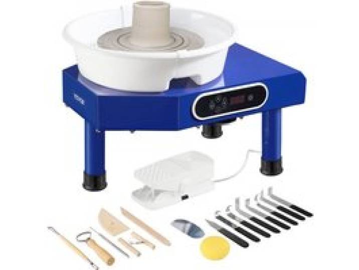 VEVOR Tour de Potier 25 cm de Dia. Roue de Poterie Électrique 350 W 60-300 tr/min Machine de Poterie Électrique Charge Max. 5 kg d’Argile avec Pédale Bassin Amovible pour Modeler Artisanat Céramique