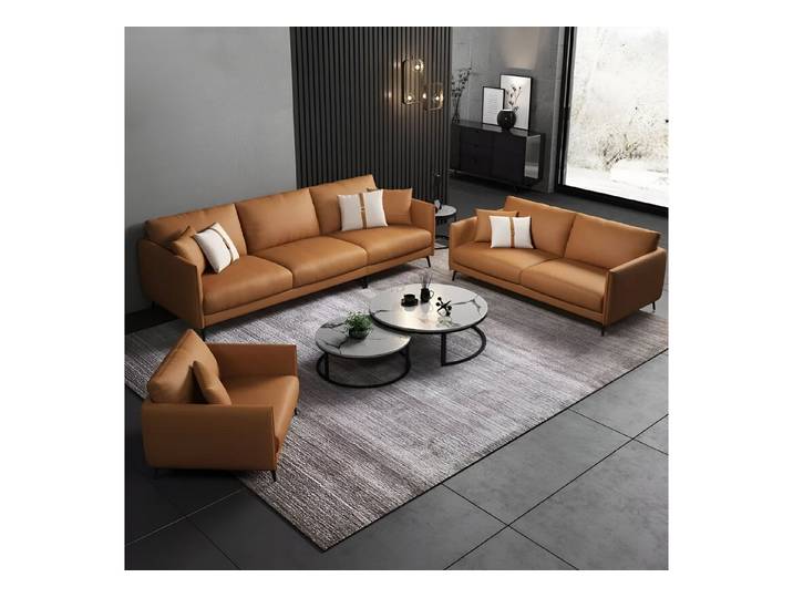 Xlmoebel Polstergarnitur Moderne Ledercouch in edler Optik für stilvolles Wohnen, (3-tlg., Sofagarnitur 3+2+1Sitzer), Hergestellt in Europa