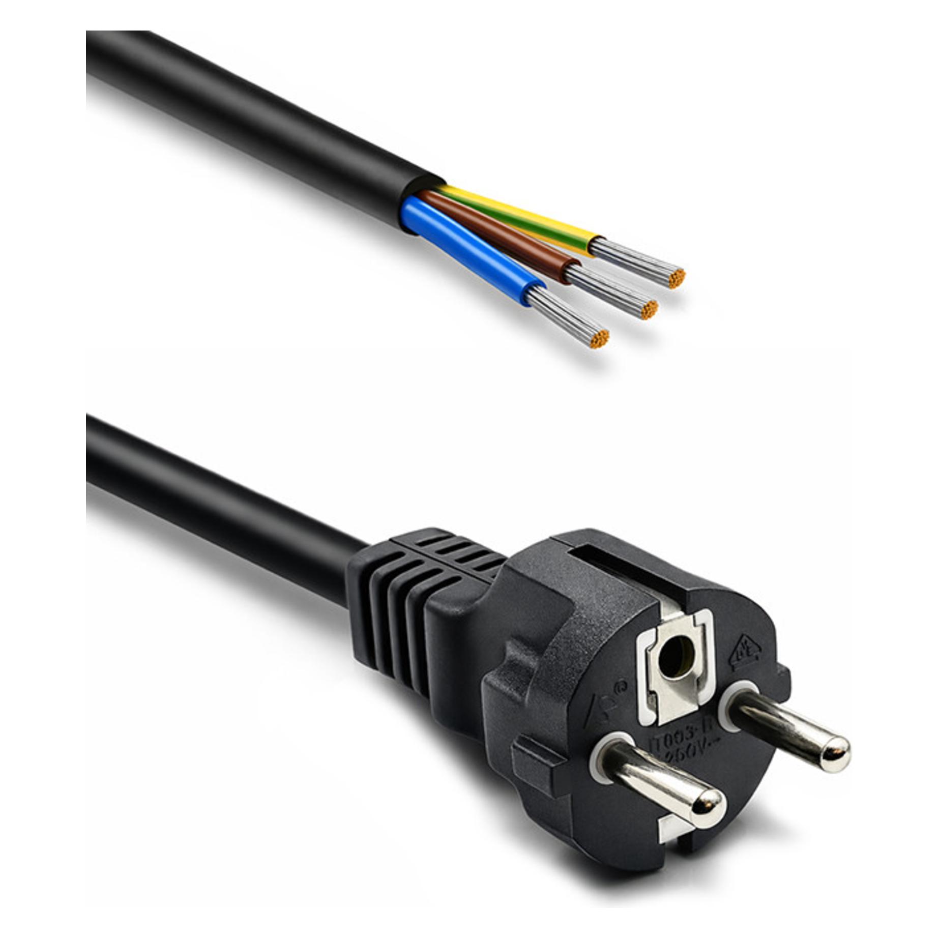 Qoltec Kabel HD5VV-F 3G1,5mm2 CEE 7/7 (E/F) Stecker,Leitungen PVC (3 m, CEE 7/7) (54606)