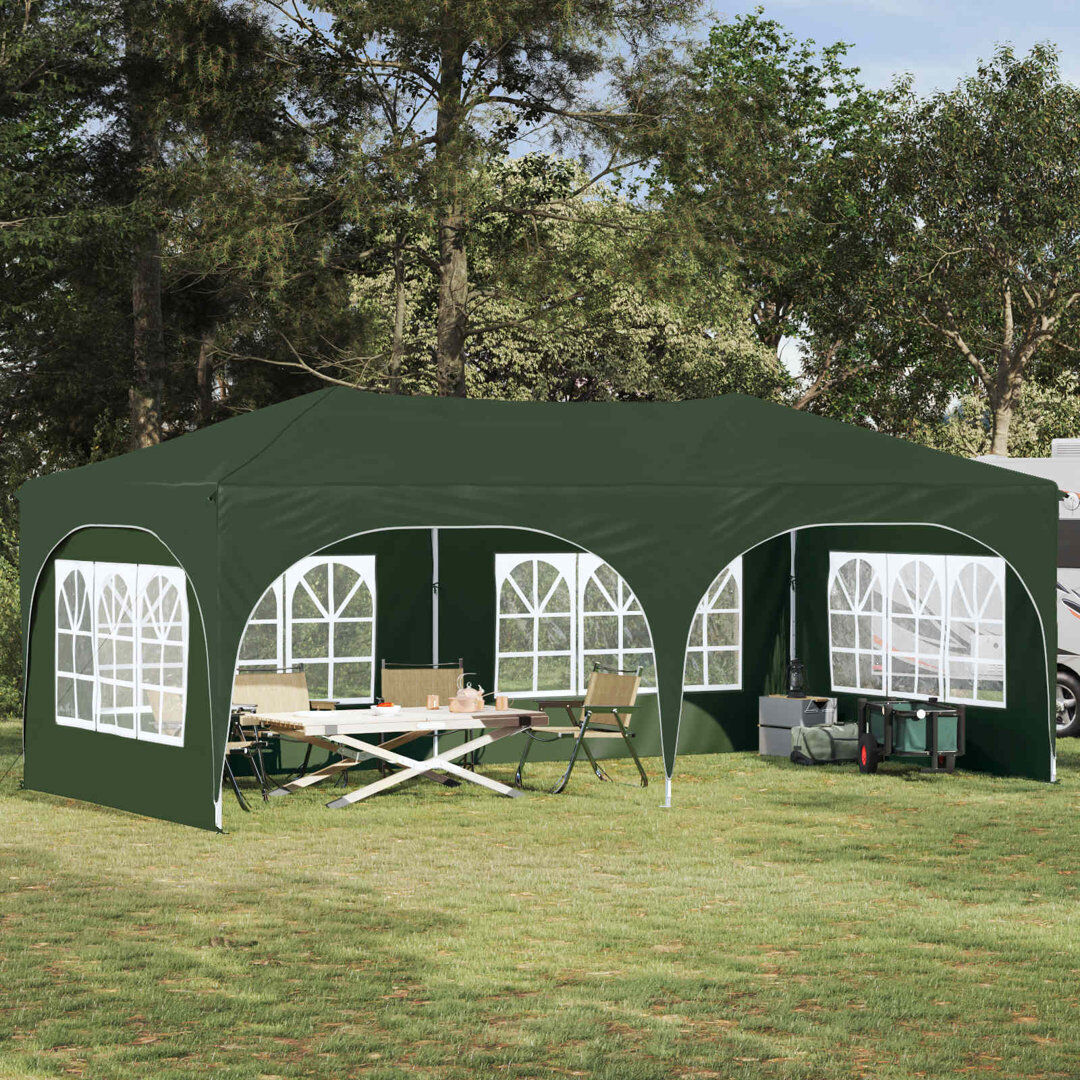 Vidaxl Pop-Up Party Tent Oxford Fabric Pop-Up Event Outdoor Canopy Wedding Green