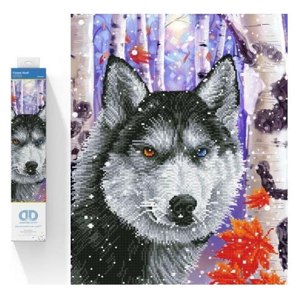 Magni Diamond Dotz DD10-040 Waldwolf, ca. 40 x 50 cm, Diamond Painting, Malen mit Diamanten (018-DD10040)