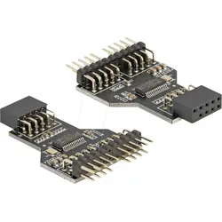 DELOCK 60045 - USB 2.0 Hub 9 Pin Pfostenbuchse zu 2 x 9 Pin Pfostenstecker