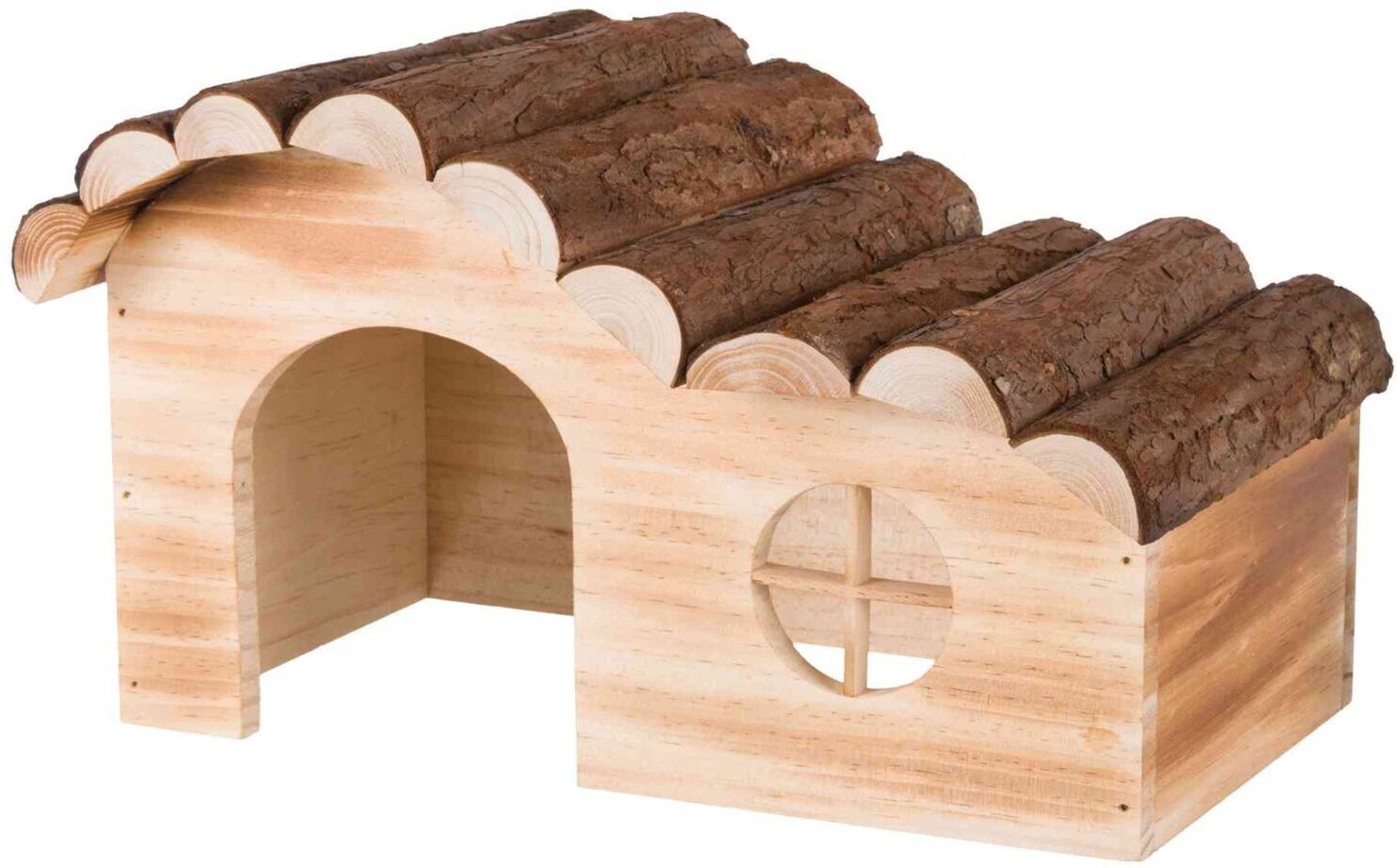 TRIXIE Haus Hanne, Meerschweinchen, Rindenholz / geflammt, 29 x 18 x 18 cm