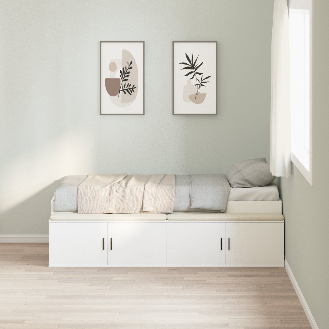 Vidaxl Storage Bed Frame White European Single (90 x 200 cm)