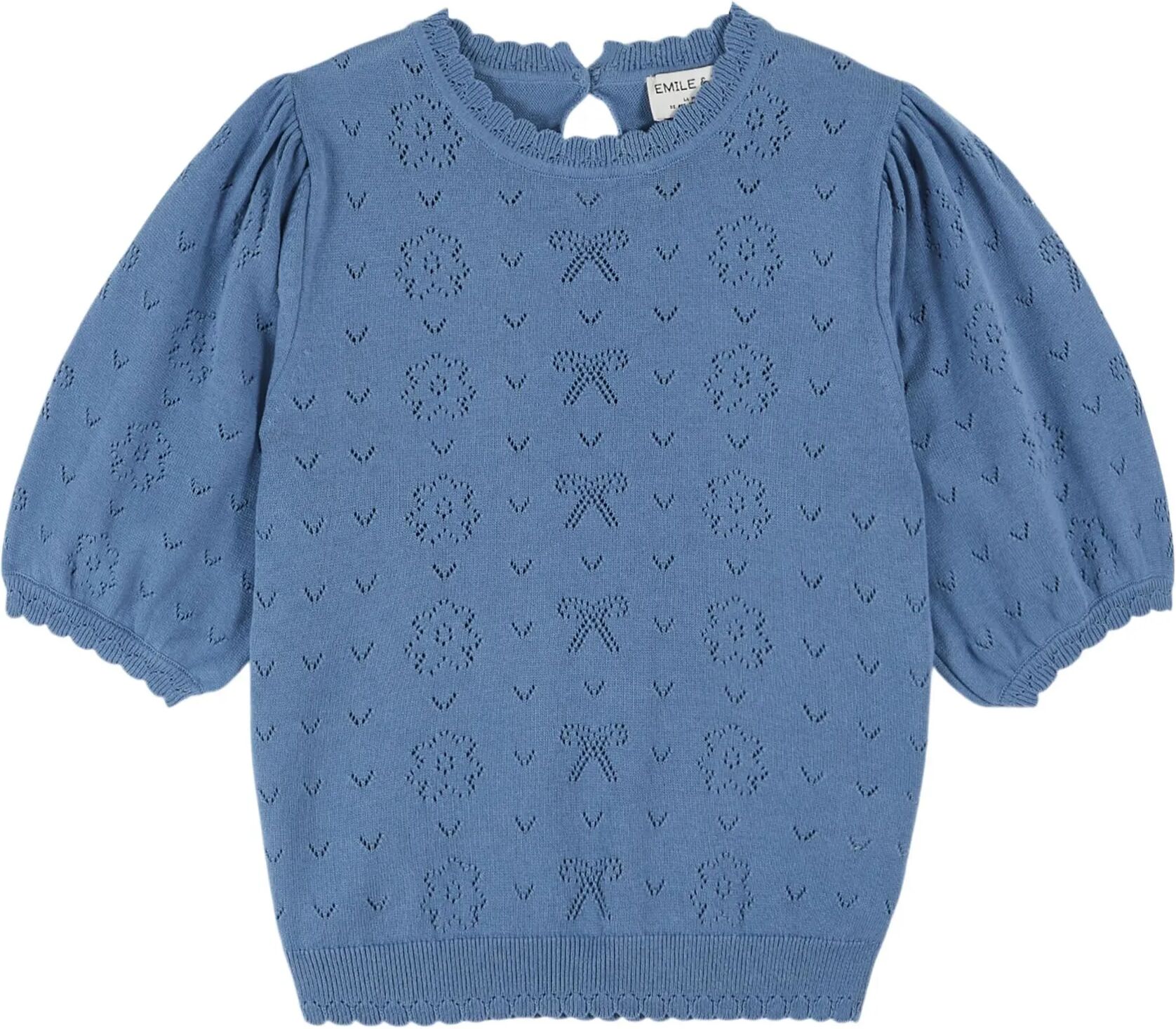 Emile et Ida Pull Ajouré Nœud Coton Bio Nuage M