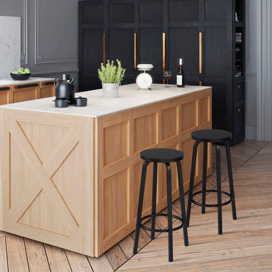 Rio Hayesville Bar Stool Black/Black 72cm H X 32cm W X 32cm D