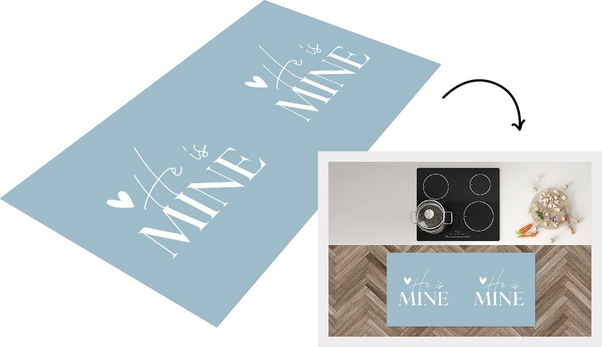 KitchenYeah Keukenloper Vinyl He is mine B/D: 120 x 60 cm