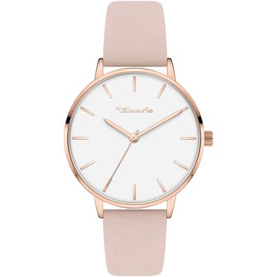 Quarzuhr TAMARIS "TT-0003-MQ", rosa, Armbanduhren, Damen, Quarzuhr, Armbanduhr, Damenuhr, Lederarmband, analog