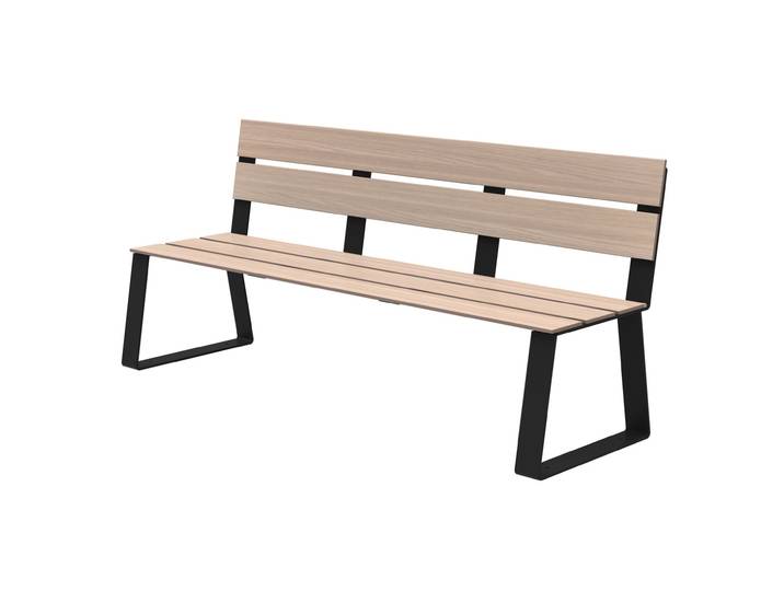 Banc à fixer Ballade Extrême L.180 cm Bois stratifié et métal Gris manganèse