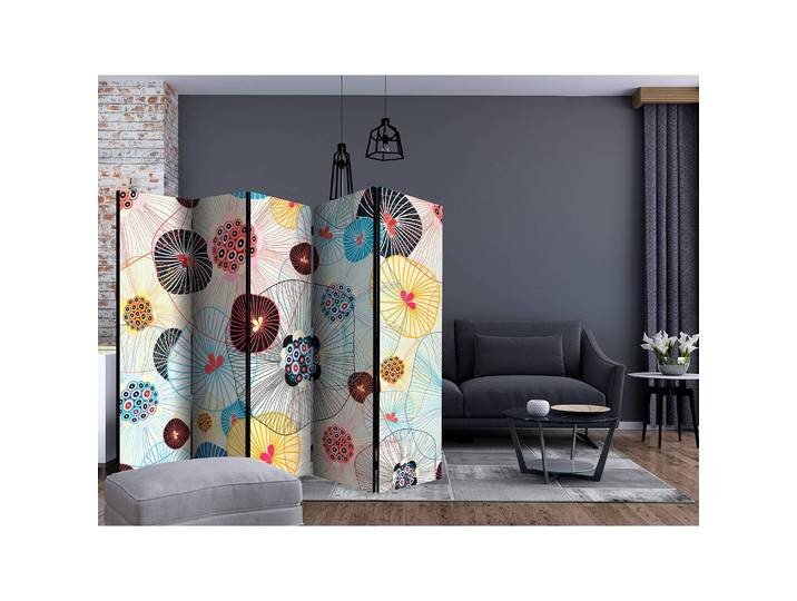 Paravent A Breath of Summer Polaire Multicolore 225 x 172 x 3cm 5 éléments