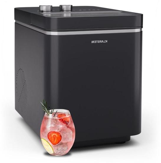 Eismaschine - Eiswürfelhersteller - Getränke kühlen - Schnelle Produktion - 12 kg pro Tag - Schwarz