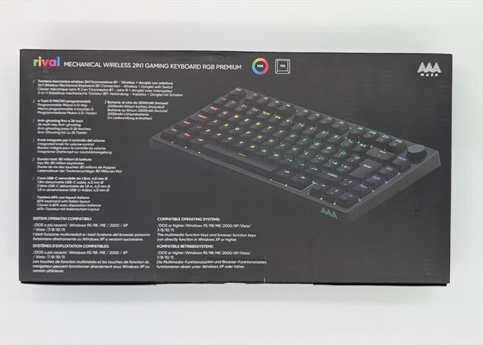 AAAMAZE Tastiera Gaming Rival Super Premium-nero