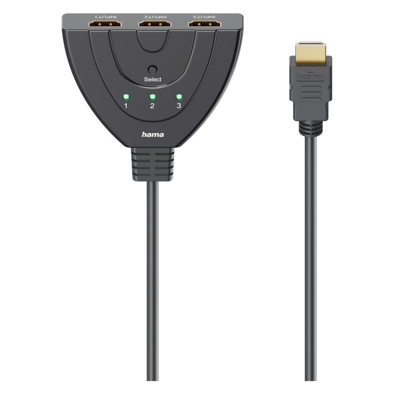 Hama 4K HDMI-Umschalter 3x1, 3x HDMI-Buchse - 1x HDMI-Stecker (00205101)