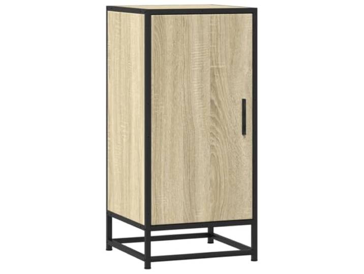 LASWWQMRF Sideboard Sonoma-Eiche 35,5x35x76 cm Beistellschrank Metall Kompakter Flurschrank im Industriedesign für Schlafzimmer und Wohnzimmer. Bietet geschützten Stauraum hinter der Tür.