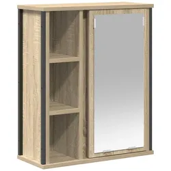 vidaXL Bad-Wandschrank mit Spiegel Sonoma-Eiche 50x21x60 cm