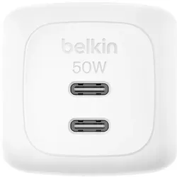 Belkin BoostCharge Pro 50 W 2x USB-C GaN Ladegerät, weiß