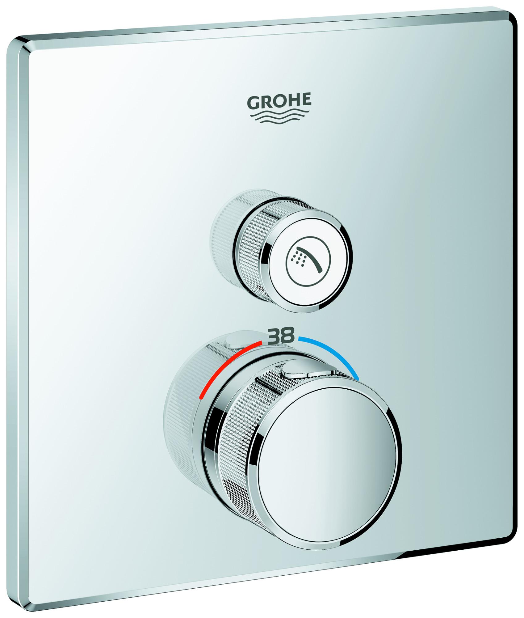 Grohe Thermostat Grohtherm SmartControl 29123 eckig FMS ein Absperrventil chrom