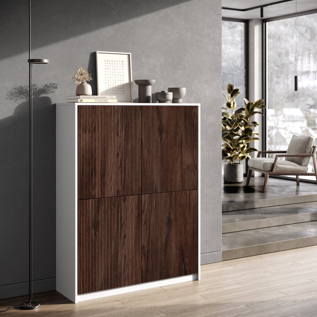 Brayden Studio Bokamp 292.1cm Sideboard White/Dark Brown 381cm H X 292.1cm W X 96.52cm D