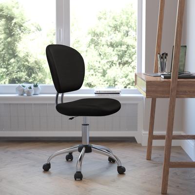Lancaster Home Mid-back Mesh Padded Swivel Task Office Chair with Chrome Base