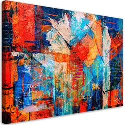 LEINWANDBILD Bunte Handgemalt Abstrakt 3D 60x40cm