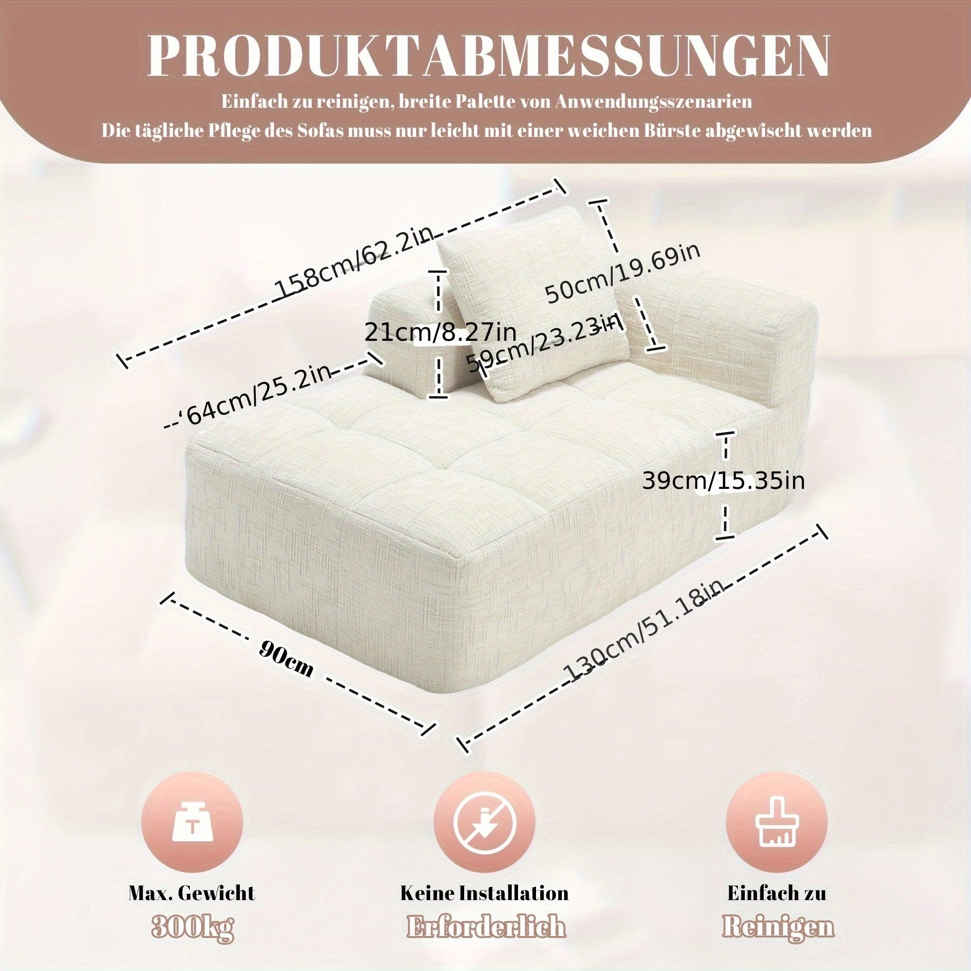 Loveseat - Zweisitzer-Sofa - Sessel - Zweisitzerbank - Bank - Kompaktes Design - Weiche Kissen - Seitliche Ablagefächer