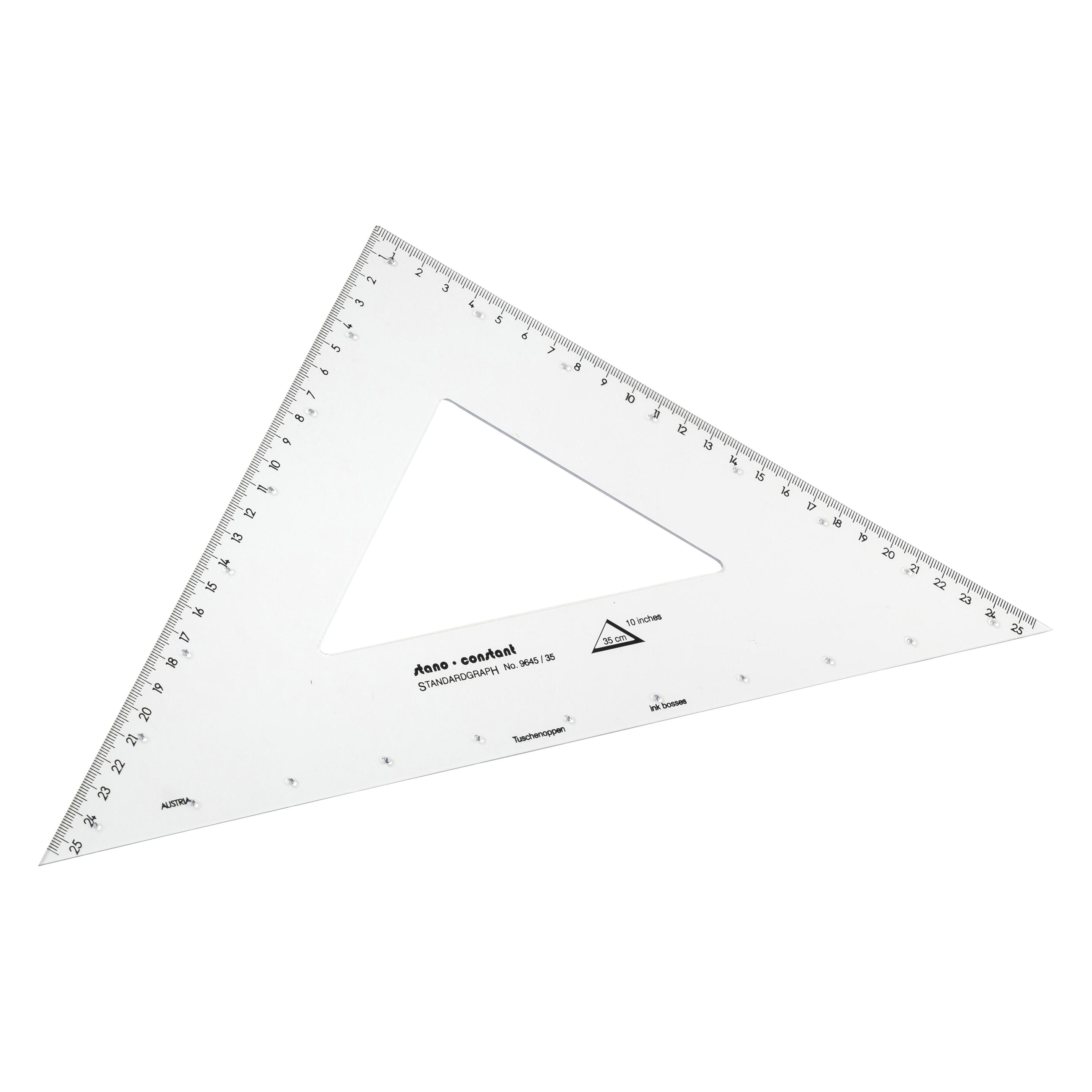 Standardgraph Zeichendreieck (Büro, Schule) Constant 45°, Hypotenuse 35 cm, orange-transparent (35 cm) (9645/35-SG)