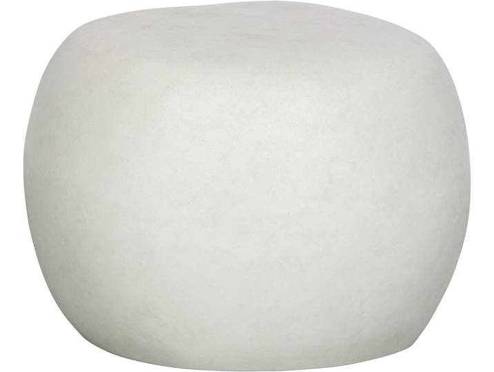 Beistelltisch WOOOD Pebble Fiberclay in Betonoptik mit organischer Rundung , weiss (weiß), B:50cm H:35cm T:50cm, Tische, Beistelltisch, Glasfaser-Ton-Verbundmaterial, Tragkraft 90 kg, pflegebedürftig