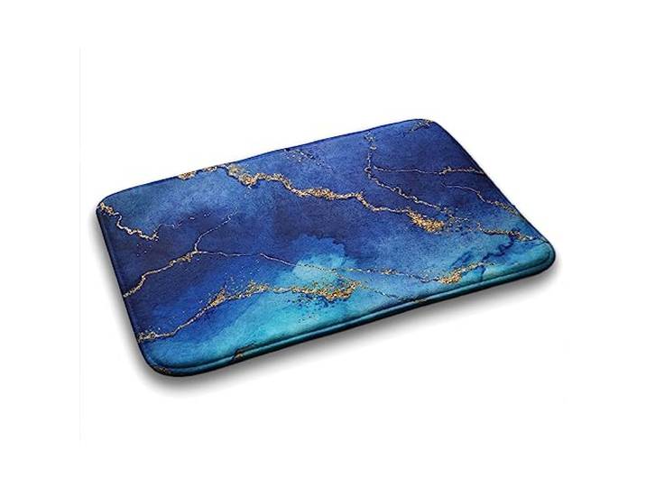 Tulup 75x45 cm rutschfest Weich Matte Badezimmermatte Schlafzimmer Rechteckig Dekoration Teppich Badezimmerteppich - Blau