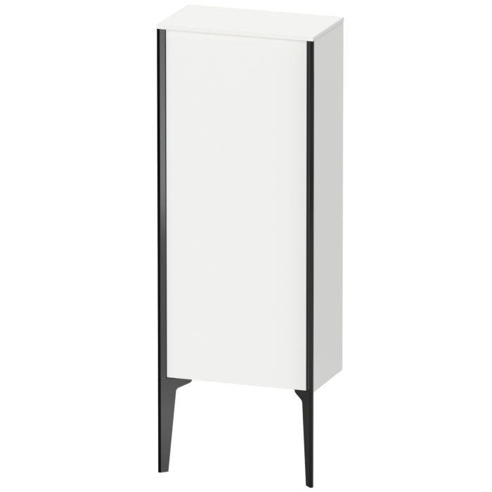 Duravit XViu Halbhochschrank XV1305LB218 40x24x89cm, schwarz matt, Tür links, weiß matt