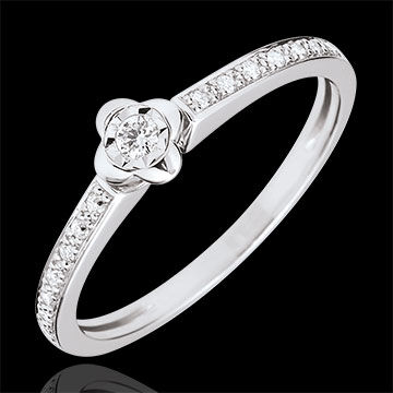 Edenly SolitÃ¤rring BlÃ¼te - PfingstrÃ¶schen - 0.03 Karat - 18 Karat
